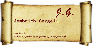 Jambrich Gergely névjegykártya